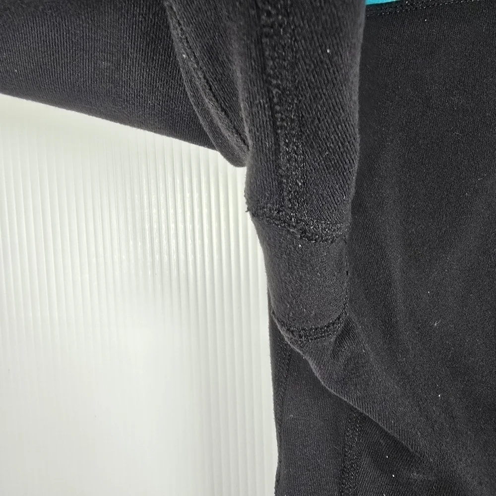 Lululemon Womens Black Cropped Wider Leg Yoga Pants Colorful Waistband Size 6